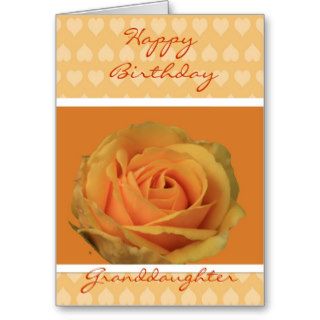 Happy Birthday Granddaughter, orange rose, hearts Cards