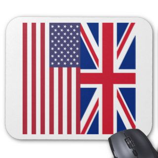 Union Jack And United States of America Flags Mouse Pads