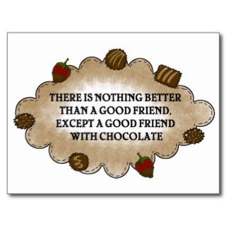 Friends With Chocolate Postcard