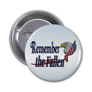 Remember the Fallen with Eagle and Flag Buttons