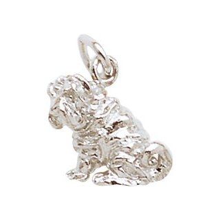Rembrandt Charms Shar Pei Charm, 14K White Gold Jewelry