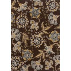 Meticulously Woven Contemporary Brown Floral Fordingbridge Rug (7'10X10') Surya 7x9   10x14 Rugs