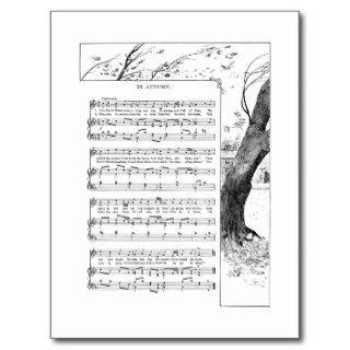 Windy Autumn Day Song and Music Postcards