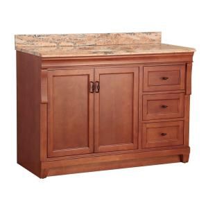 Foremost Naples 49 in. W x 22 in. D Vanity in Warm Cinnamon and Vanity Top with Stone effects in Bordeaux NACASEB4922D