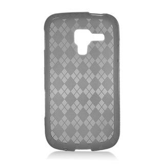 Black Clear Clear Hexagon Flex Cover Case for Samsung Galaxy Exhilarate SGH I577 Cell Phones & Accessories