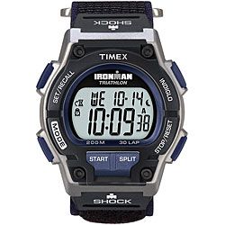 Timex Men's T5K198 Ironman Classic Shock 30 Lap Fast Wrap Velcro Strap Watch Timex Men's Timex Watches