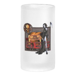 666   Frosted Glass Stein Coffee Mugs