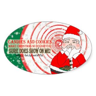 Candies and Cookies Funny Christmas Santa Stickers