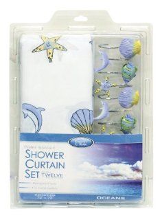 Tropical Fish Bathroom Shower Curtain Set Shells Starfish  