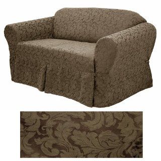 Damask Chocolate Furniture Slipcover Loveseat 578   Sofa Slipcovers