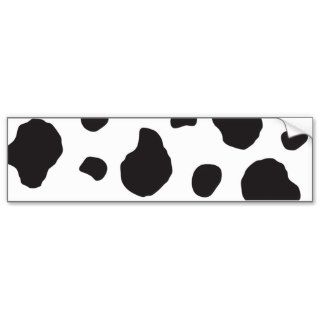 Animal Print (Cow Print), Cow Spots   White Black Bumper Sticker