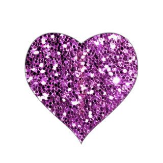 Pink Sparkle Glitter Look Heart Sticker