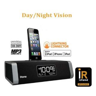 NEW RELEASE TRUE DAY & NIGHT VISION SELF RECORDING HIDDEN CAMERA DVR IHOME LIGHTENING DOCKING STATION FOR IPHONE, IPOD, IPAD, WITH MOTION ACTIVATION, FULL D1@720X480 RESOLUTION COLOR 550 LINES  Spy Cameras  Camera & Photo