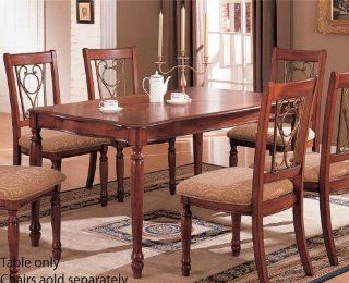 Dining Table   Transitional Light Cherry Finish   Kitchen Table Chair Set