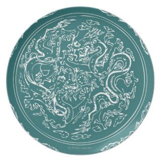 Dragon pattern, full frame dinner plate