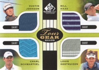 2012 SP Game Used Edition Golf Tour Gear Quads #TG4 YNGGUN Dustin Johnson/Bill Haas/Charl Schwartzel/Louis Oosthuizen PGA Memorabilia Trading Card Sports Collectibles