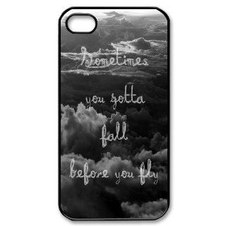 Sometimes You Gotta Fall Before You Fly Iphone 4 4s Case Cover ,Apple Plastic Shell Hard Case Cover Protector Gift Idea Cell Phones & Accessories