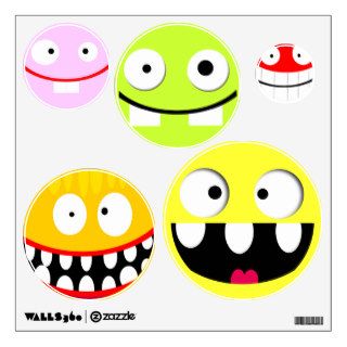 happy colorful funny cartoon smiles wall graphics
