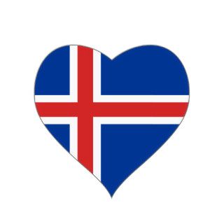 Iceland – Icelandic National Flag Heart Stickers