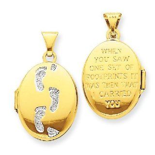 14k Gold Footprints Locket Jewelry