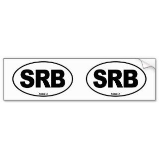 Serbia SRB Oval ID Identification Code Initials Bumper Sticker