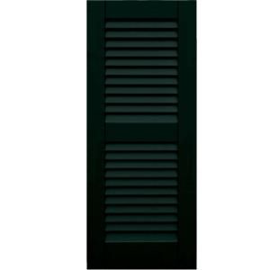 Winworks Wood Composite 15 in. x 37 in. Louvered Shutters Pair #654 Rookwood Shutter Green 41537654