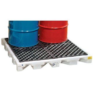 New Pig PAK566 Polyethylene Drip Deck, 6000 lbs Load Capacity, 52" Length x 52" Width x 5 3/4" Height, White/Black Science Lab Spill Containment Supplies