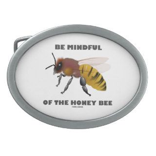 Be Mindful Of The Honey Bee (Bee Illustration) Belt Buckle