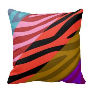 Retro Zebra Print Skin Pattern 14 Throw Pillow