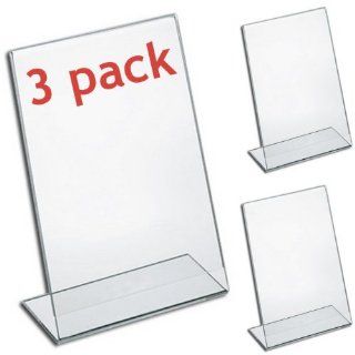 Advantage (3 Pack) 8.5 X 11 Slant Back Clear Acrylic Sign Holder Ad Frame by Advantage  Business And Store Sign Holders 