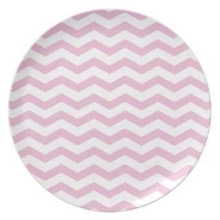Pink & White Chevron Pattern Party Plate