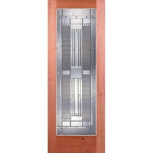 Feather River Doors Preston Zinc Woodgrain 1 Lite Unfinished Mahogany Interior Door Slab MM15012468Z280
