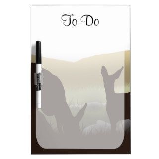 Grazing Deer and Fawn Silhouette Dry Erase Whiteboards