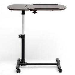 Olsen Brown Wheeled Laptop Tray Table with Tilt Control Baxton Studio Desks