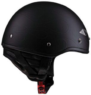 LS2 Helmets HH568 Half Helmet with Ghost Flame Graphic (Matte Black, Small) Automotive