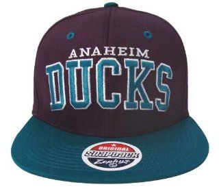 Anaheim Mighty Ducks Zephyr Retro Block Snapback Cap Hat Burgundy Green 