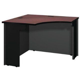 2400 Series Corner Workstation Finish Maple/Black Base, Corner Style Larger Curved   Home Office Desks