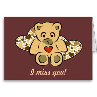 "I miss you" Teddy Bear Greeting Card