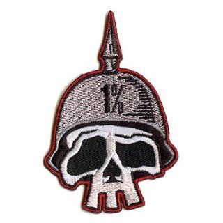 Artist Kruse 1% One Percent Skull Helmet Embroidered iron on motorcycle Biker Patch Clothing