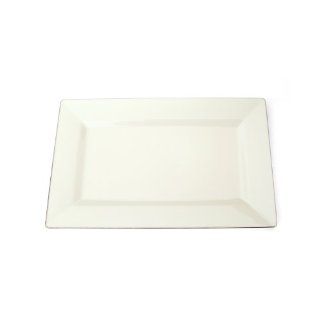 Silveredge Ivory Rectangular Plastic Plates 7.5"   10 Count Kitchen & Dining