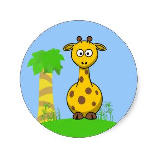 Cute Cartoon Jungle Giraffe Stickers