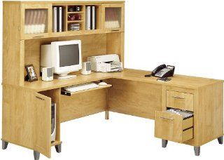 Bush Furniture L Shaped Desk with Hutch   Home Office Furniture Sets