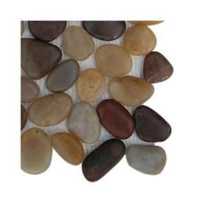Splashback Tile Flat 3D Pebble Rock Multicolor Stacked Marble Mosaic Floor and Wall Tile   6 in. x 6 in.Floor and Wall Tile Sample R1B7 STONE TILES