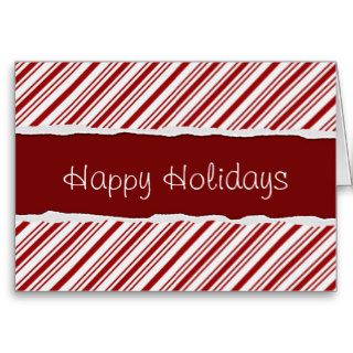 Holiday Candy Cane Striped Background Card