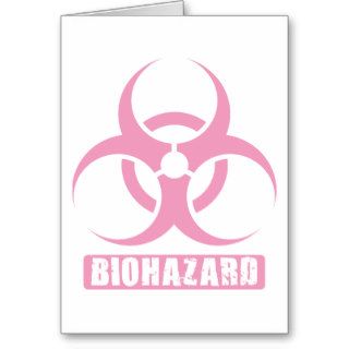Pink Biohazard Greeting Card