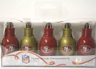 San Francisco 49ers NFL 5 Pack Team Bulb Holiday Ornaments  Sports Fan Hanging Ornaments  Sports & Outdoors