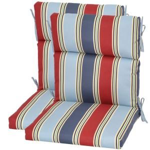 Plantation Patterns Jordan Stripe High Back Outdoor Chair Cushion (2 Pack) DISCONTINUED 7718 02221900