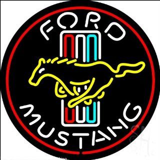 Ford Mustang Clear Backing Neon Sign 26" Tall x 26" Wide  Business And Store Signs 