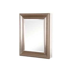 Pegasus 20 in. x 26 in. Recessed or Surface Mount Mirrored Medicine Cabinet with Deco Framed Door in Brushed Nickel SP4595