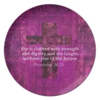 Proverbs 3125 Inspirational Bible Verse  Women Party Plates